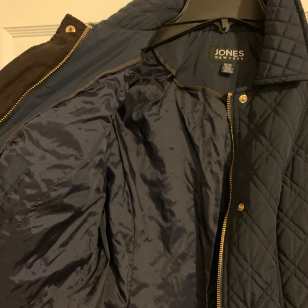 Navy Quilted Jacket - Picture 4 of 11